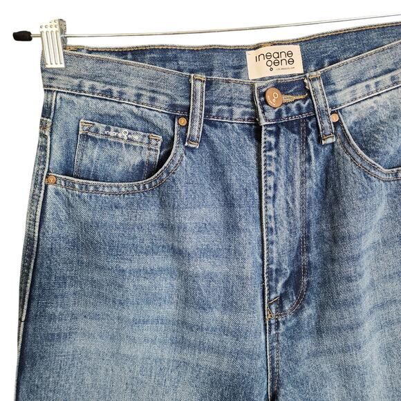 Insane Gene Womens Split Ankle Jeans Size 5 / 26 High Rise Medium Wash Denim - Picture 3 of 15